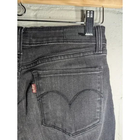 Levi's Womens Demi Curve Mid Rise SKINNY‎ JEANS Pants Casual Black Sz 4/27 - Picture 4 of 4
